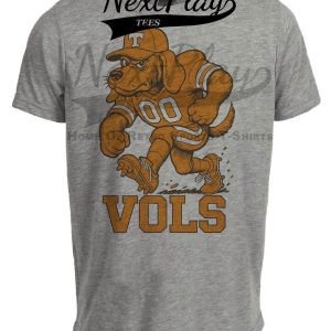 Tennessee Volunteers Hound Mascot Retro Football 1993 Artwork Heather Gray Sublimated T-Shirt