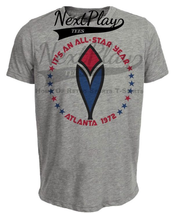 Atlanta Braves Retro All Star Game Baseball 1972 Artwork Heather Gray Sublimated T-Shirt