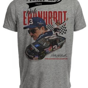Dale Earnhardt Vintage Daytona 500 1998 Racing Champion Gray Sublimated T-Shirt
