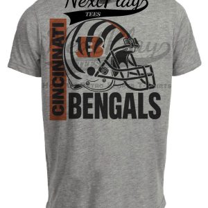 Cincinnati Bengals Retro Rivals Football Helmet Artwork Heather Gray Sublimated T-Shirt
