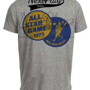 Milwaukee Brewers Retro All Star Game Baseball 1975 Artwork Heather Gray Sublimated T-Shirt