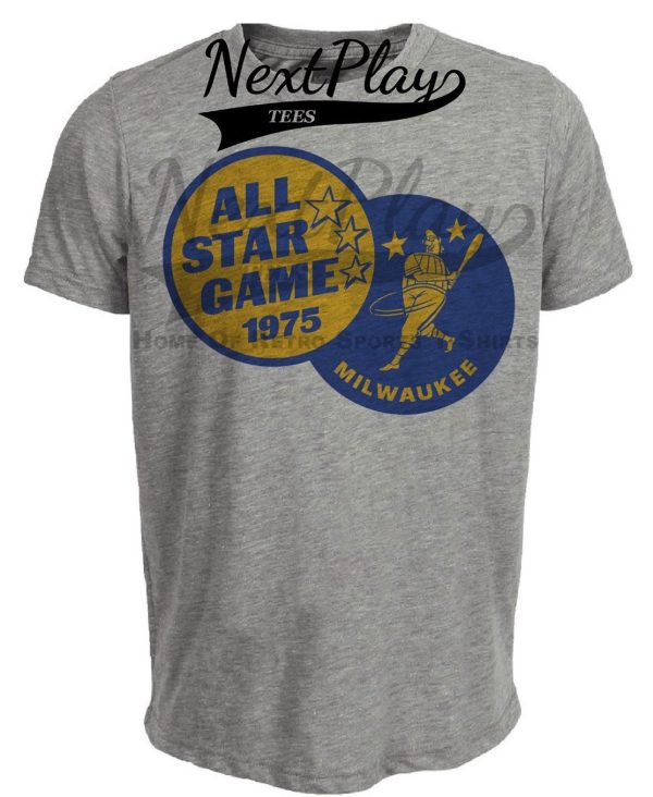Milwaukee Brewers Retro All Star Game Baseball 1975 Artwork Heather Gray Sublimated T-Shirt