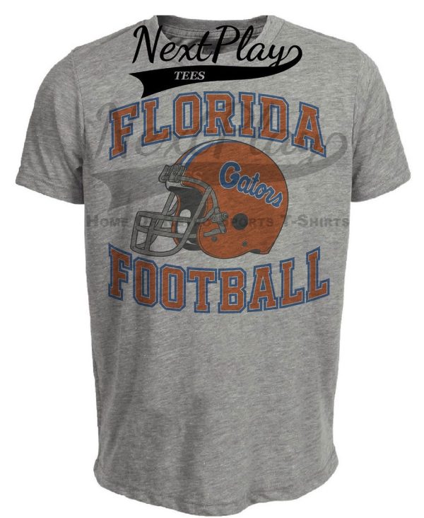 Florida Gators Retro Helmet Football 1989 Artwork Heather Gray Sublimated T-Shirt