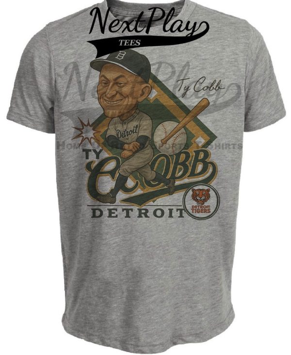 Detroit Tigers Ty Cobb Exclusive Retro Baseball 1925 Artwork Heather Gray Sublimated T-Shirt