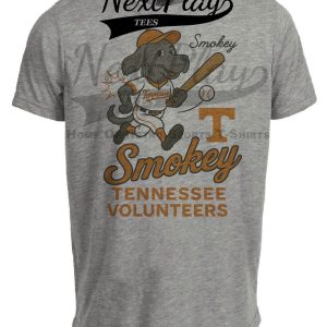 Tennessee Volunteers Smokey Mascot Retro Baseball Artwork Heather Gray Sublimated T-Shirt