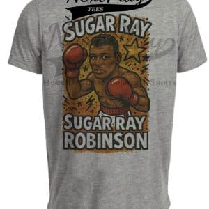 Sugar Ray Robinson Graffiti Exclusive Retro Boxing Artwork Heather Gray Sublimated T-Shirt