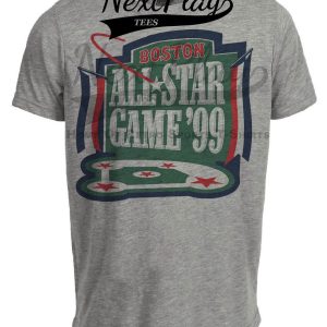 Boston Red Sox Retro All Star Game Baseball 1999 Artwork Heather Gray Sublimated T-Shirt