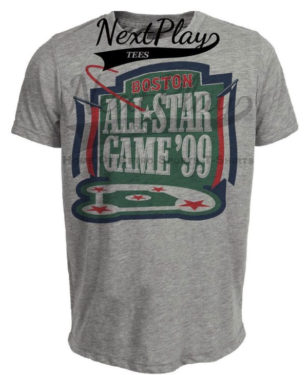 Boston Red Sox Retro All Star Game Baseball 1999 Artwork Heather Gray Sublimated T-Shirt