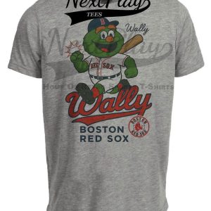 Boston Red Sox Wally Mascot Retro Baseball Artwork Heather Gray Sublimated T-Shirt