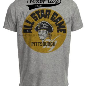 Pittsburgh Pirates Retro All Star Game Baseball 1974 Artwork Heather Gray Sublimated T-Shirt