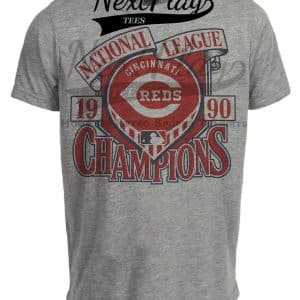 Cincinnati Reds National League Champions Retro Baseball 1990 Artwork Heather Gray Sublimated T-Shirt