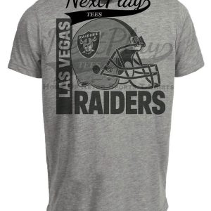 Las Vegas Raiders Retro Rivals Football Helmet Artwork Heather Gray Sublimated T-Shirt