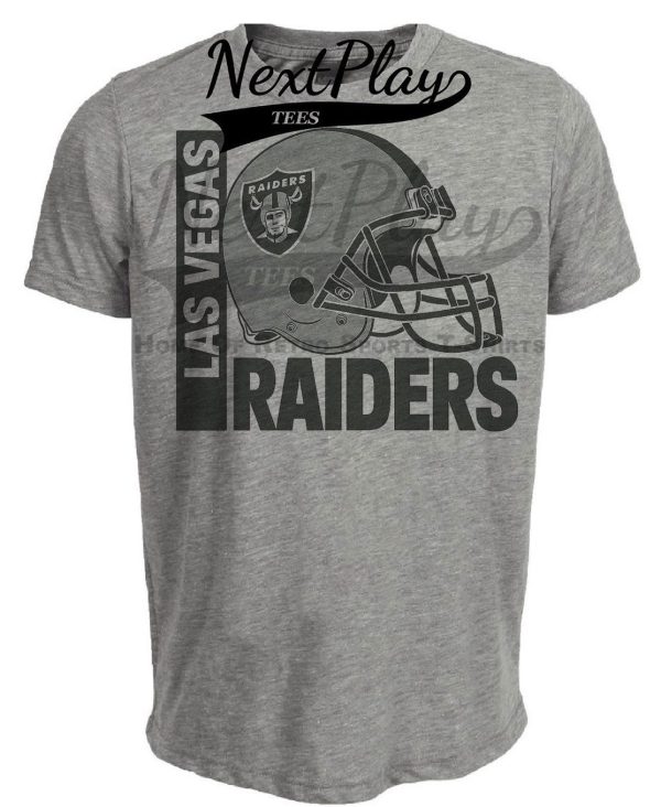Las Vegas Raiders Retro Rivals Football Helmet Artwork Heather Gray Sublimated T-Shirt