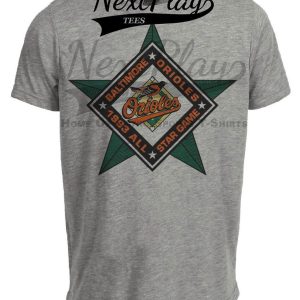 Baltimore Orioles Retro All Star Game Baseball 1993 Artwork Heather Gray Sublimated T-Shirt