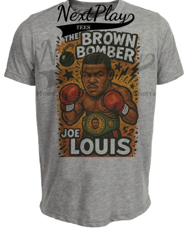 Joe Louis Brown Bomber Exclusive Retro Boxing Graffiti Artwork Heather Gray Sublimated T-Shirt