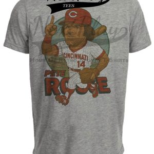 Cincinnati Reds Pete Rose Exclusive Retro Baseball 1976 Artwork Heather Gray Sublimated T-Shirt