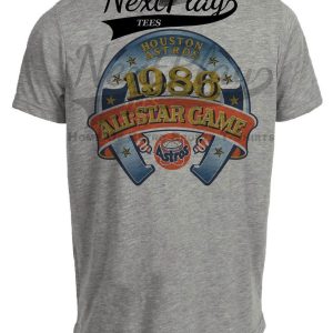 Houston Astros Retro All Star Game Baseball 1986 Artwork Heather Gray Sublimated T-Shirt