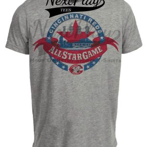 Cincinnati Reds Retro All Star Game Baseball 1988 Artwork Heather Gray Sublimated T-Shirt