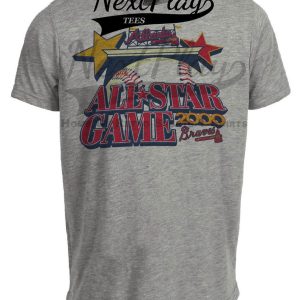 Atlanta Braves Retro All Star Game Baseball 2000 Artwork Heather Gray Sublimated T-Shirt