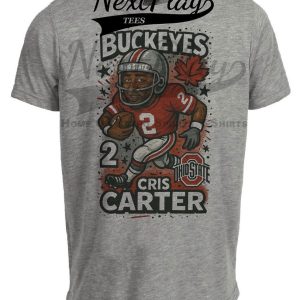 Ohio State Buckeyes Cris Carter Retro Football Graffiti Artwork Heather Gray Sublimated T-Shirt