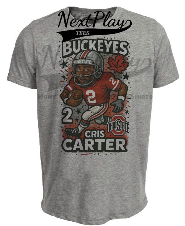 Ohio State Buckeyes Cris Carter Retro Football Graffiti Artwork Heather Gray Sublimated T-Shirt