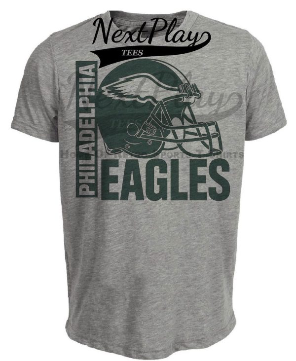 Philadelphia Eagles Retro Rivals Football Helmet Artwork Heather Gray Sublimated T-Shirt