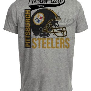 Pittsburgh Steelers Retro Rivals Football Helmet Artwork Heather Gray Sublimated T-Shirt