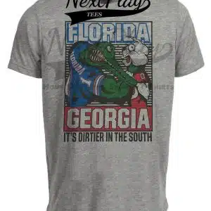 Florida Gators vs. Georgia Bulldogs Dirty South Retro Rivals Football T-Shirt Heather Gray Sublimated