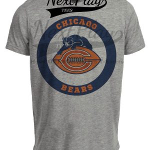 Chicago Bears Retro Football 1950 Artwork Heather Gray Sublimated T-Shirt