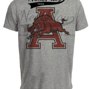 Arkansas Razorbacks Retro Exclusive Artwork Heather Gray Sublimated T-Shirt