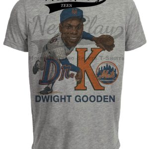 New York Mets Dwight Doc Gooden Exclusive Retro Baseball 1986 Artwork Heather Gray Sublimated T-Shirt - V Adult XXL