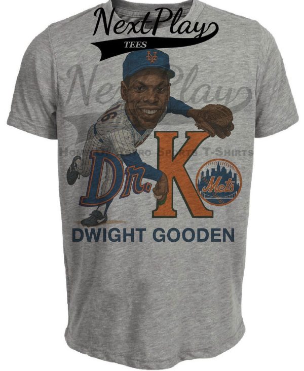 New York Mets Dwight Doc Gooden Exclusive Retro Baseball 1986 Artwork Heather Gray Sublimated T-Shirt