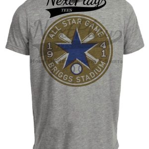 Detroit Tigers Retro All Star Game Baseball 1941 Artwork Heather Gray Sublimated T-Shirt