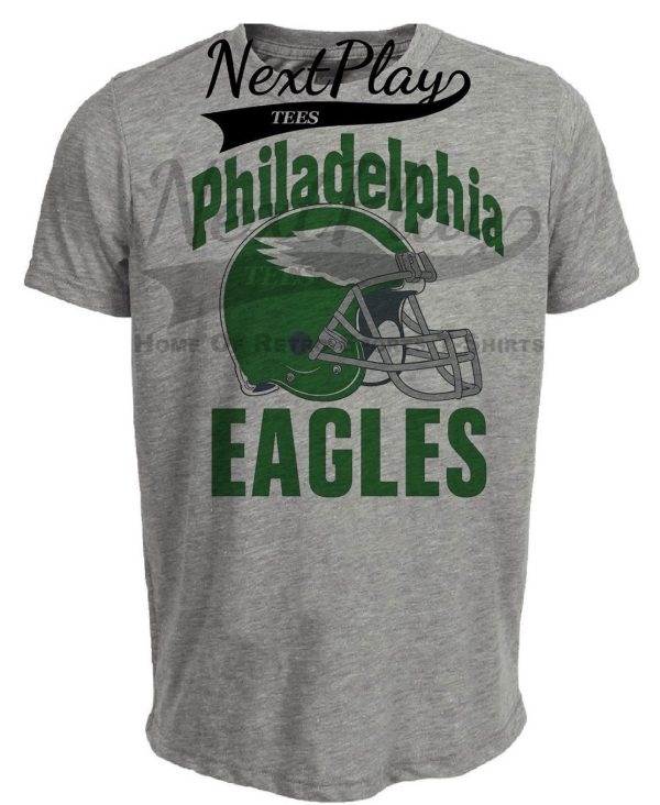 Philadelphia Eagles Retro Helmet Football 1986 Artwork Heather Gray Sublimated T-Shirt