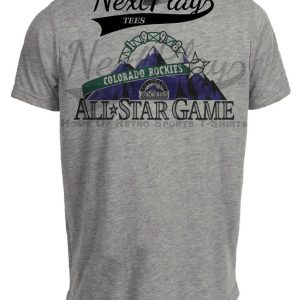 Colorado Rockies Retro All Star Game Baseball 1998 Artwork Heather Gray Sublimated T-Shirt