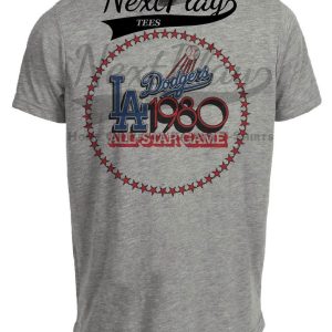 Los Angeles Dodgers Retro All Star Game Baseball 1980 Artwork Heather Gray Sublimated T-Shirt