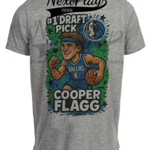 Dallas Mavericks Cooper Flagg #1 Draft Pick Exclusive Graffiti Basketball Artwork Heather Gray Sublimated T-Shirt