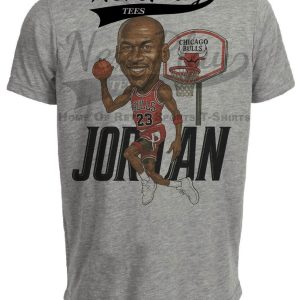 Chicago Bulls Michael Jordan Exclusive Retro Basketball 1988 Artwork Heather Gray Sublimated T-Shirt