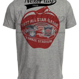 New York Yankees Retro All Star Game Baseball 1977 Artwork Heather Gray Sublimated T-Shirt