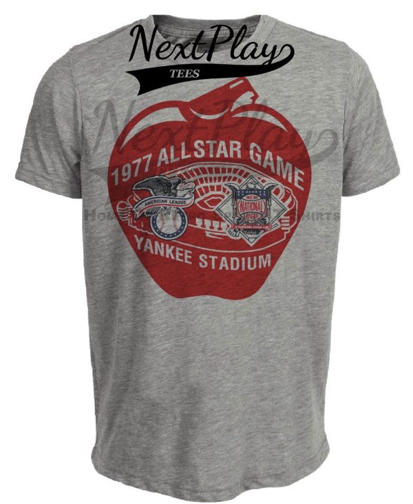 New York Yankees Retro All Star Game Baseball 1977 Artwork Heather Gray Sublimated T-Shirt