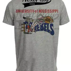 Ole Miss Rebels Retro Football 1978 Artwork Heather Gray Sublimated T-Shirt