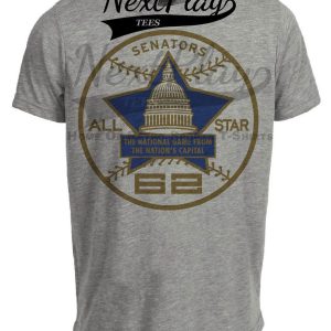Washington Senators Retro All Star Game Baseball 1962 Artwork Heather Gray Sublimated T-Shirt