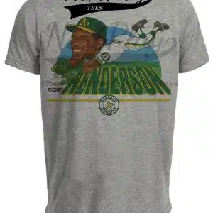 Oakland Athletics Rickey Henderson Exclusive Retro Baseball 1989 Artwork Heather Gray Sublimated T-Shirt