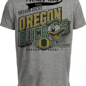 Oregon Ducks Retro Artwork Heather Gray Sublimated T-Shirt