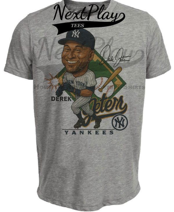 New York Yankees Derek Jeter Exclusive Retro Baseball 1994 Artwork Heather Gray Sublimated T-Shirt