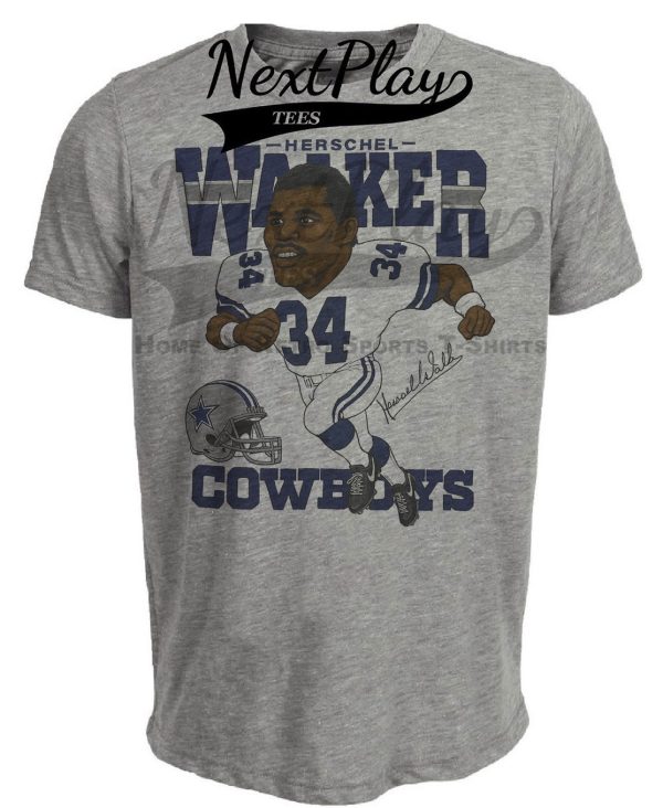 Dallas Cowboys Herschel Walker Retro Football 1988 Artwork Heather Gray Sublimated T-Shirt