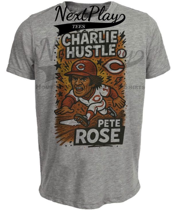Cincinnati Reds Pete Rose Graffiti Exclusive Retro Baseball Artwork Heather Gray Sublimated T-Shirt