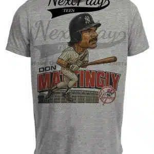 New York Yankees Retro Don Mattingly Baseball 1987 Artwork Heather Gray Sublimated T-Shirt