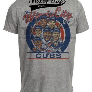 Chicago Cubs The Windy City Boys Dawson, Grace, Sandberg Retro Baseball 1989 Artwork Heather Gray Sublimated T-Shirt