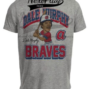 Atlanta Braves Retro Dale Murphy Baseball 1987 Artwork Heather Gray Sublimated T-Shirt
